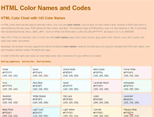 Tablet Screenshot of htmlcolorname.com